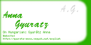 anna gyuratz business card